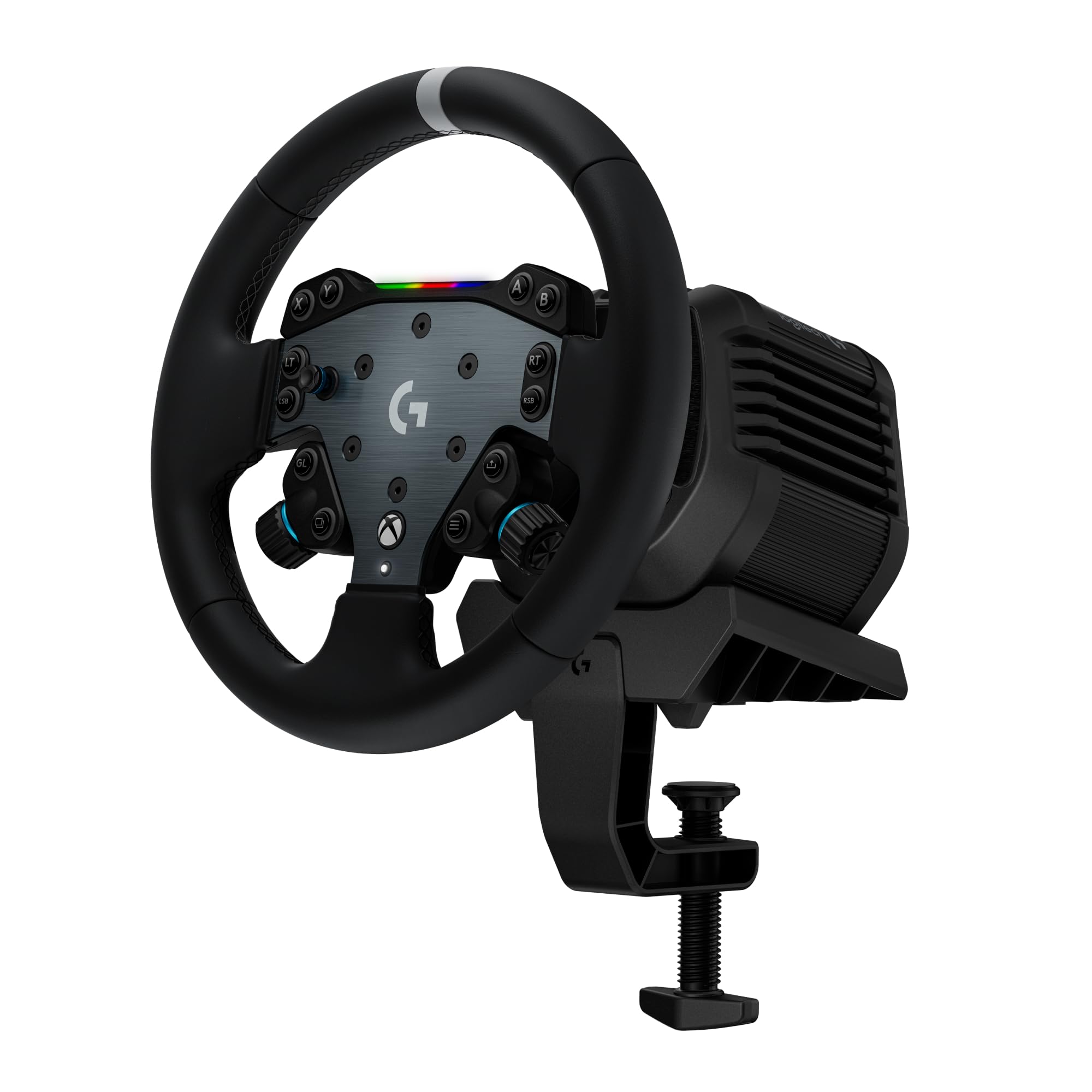 Logitech G RS50 System, set da corsa di simulazione a 3 pezzi | Base volante RS50, trasmissione diretta 8 Nm, RS Wheel Hub, 13 pulsanti, RS Round Wheel 28 cm - Xbox/PC - Nero