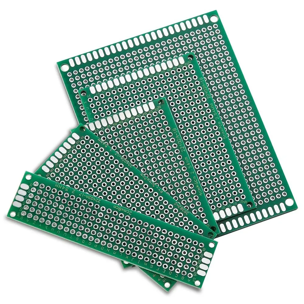 2/5/10PCS Scheda PCB Prototipo Bordo Verde 2x8/3x7/4x6/5x7/6x8/9x15cm Circuiti a doppia faccia per progetto di saldatura fai da te