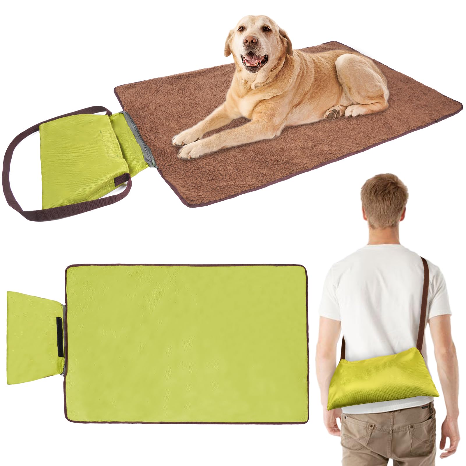 Adiwo Tappeto per Cane,100 x 70 cm Coperta Impermeabile per Cani con Borsa Portaoggetti, Tappetino Coperta per Animali Domestici da Esterno Pieghevole, per Cani Cucciolo Gatto Int…