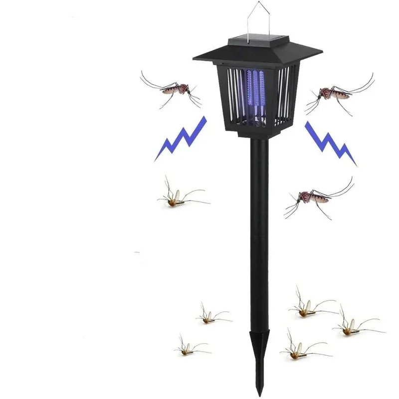 1 Pezzo di Lampada Solare Anti-Insetti per Interni ed Esterni, Impermeabile, con Luce Bianca e UV, Portatile e Senza Fili