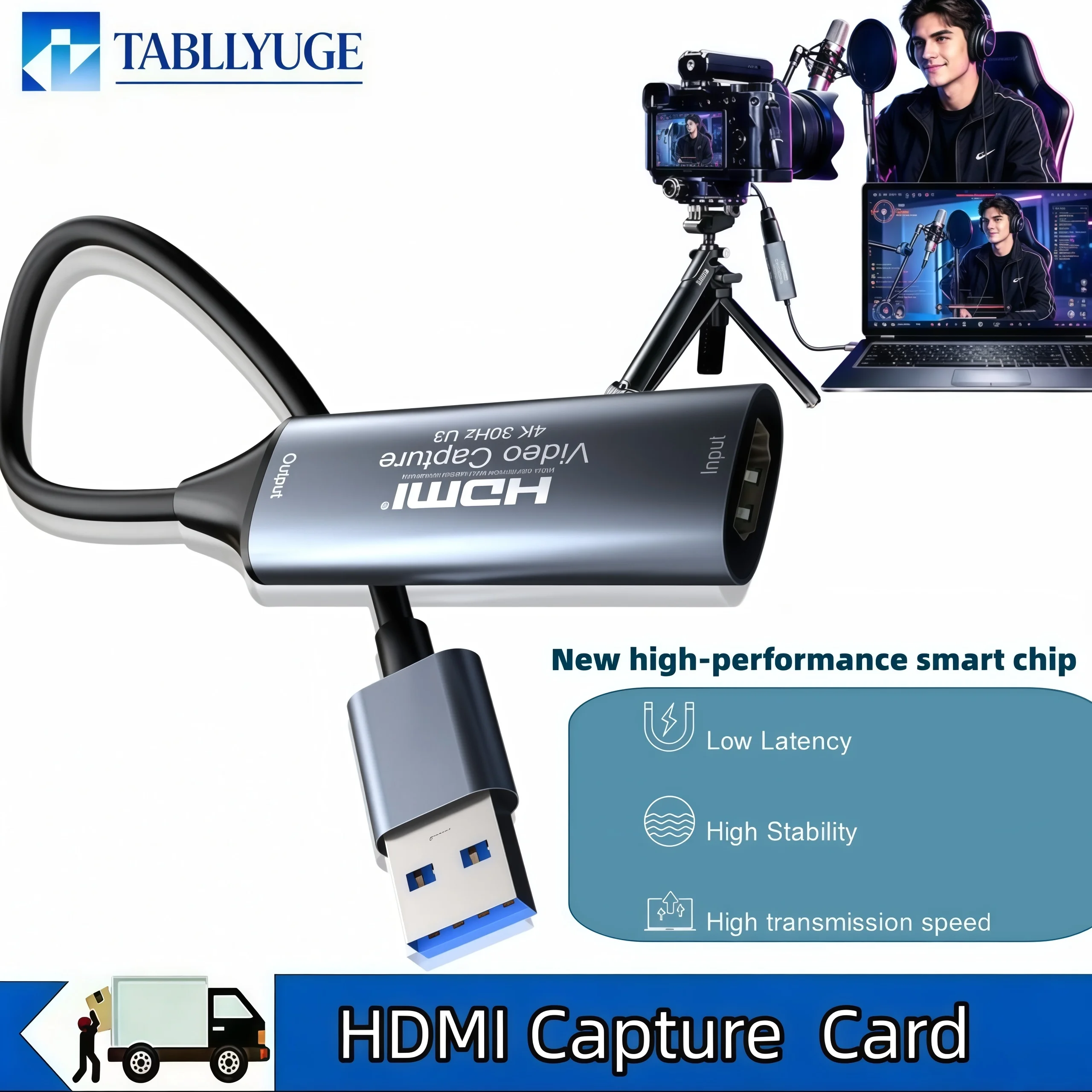 Scheda di acquisizione video USB-C 2.0/3.0 HDMI supporta 4K1080, adatta per sistemi PC, Android e Windows.