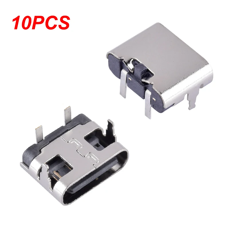 10 Pezzi Connettore Femmina USB 3.1 Type-C a 2 Pin, Ricambio Porta di Ricarica Micro Type C, Porta di Ricarica per Telefono Cellulare