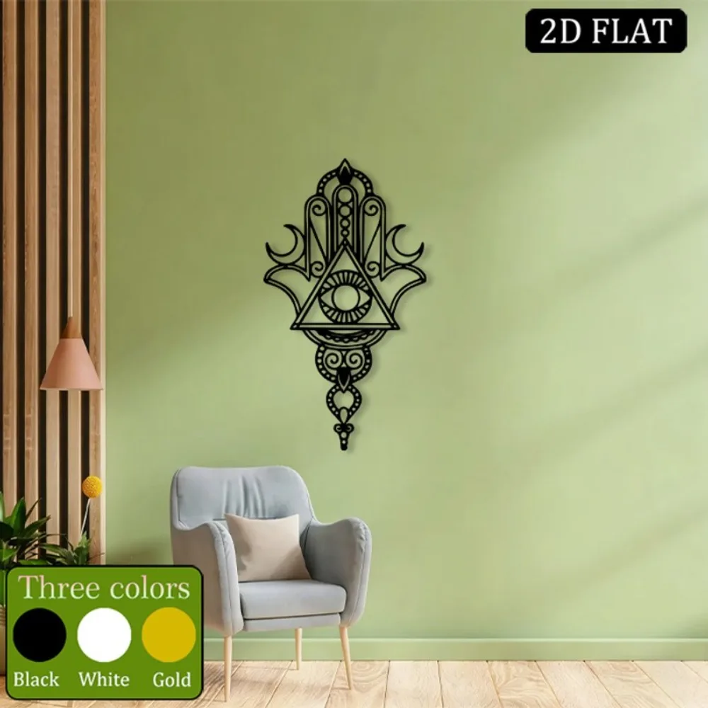 CIFBUY Decorazione da Parete in Ferro, Scultura in Metallo Hamsa Occhio del Malocchio, Targa Antiruggine da Appendere per Soggiorno e Camera da Letto