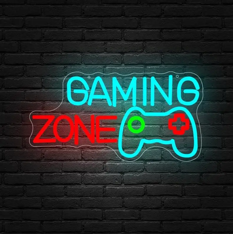 Insegna al Neon LED Dimmerabile per Zona Gaming, Illuminazione per Sfondo Streamer, Area Ricreativa, Decorazione per Gamer, Regalo, Luci da Parete