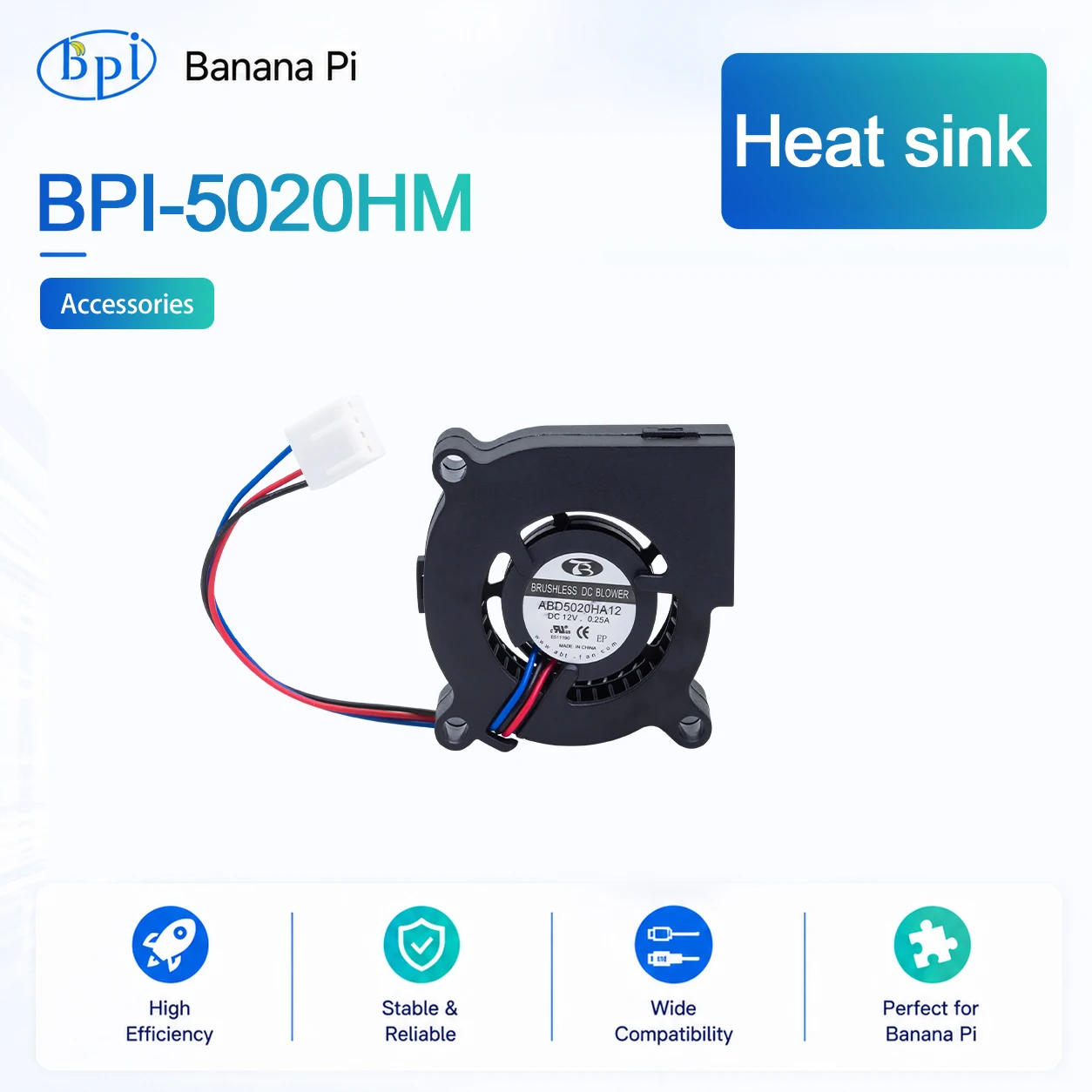 Banana Pi BPI-R4 PRO 5020HM Ventola del dissipatore di calore per BPI-R4 PRO Scheda di sviluppo scheda router SBC Accessori per computer intelligenti