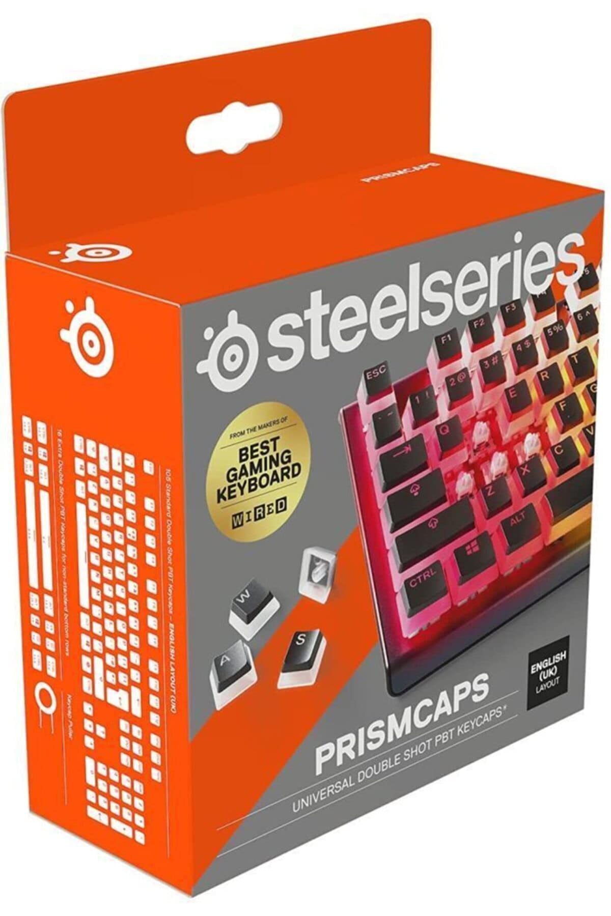 SteelSeries PrismCaps, Copritasti in stile pudding a doppio scatto, Robusta termoplastica PBT, Compatibile con la maggior parte delle tastiere meccaniche, Steli MX, Nera (Layout U…