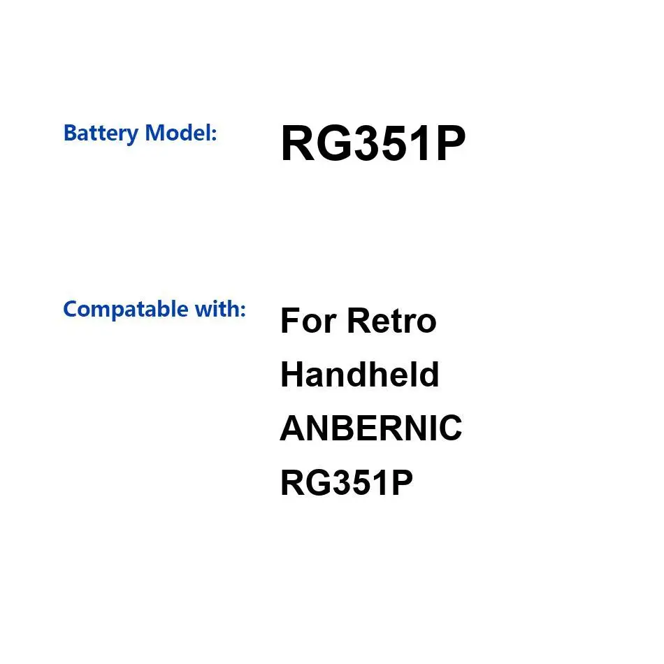 Per la console di gioco portatile retrò Anbernic RG351P, batteria leggera e affidabile, alimentazione stabile.