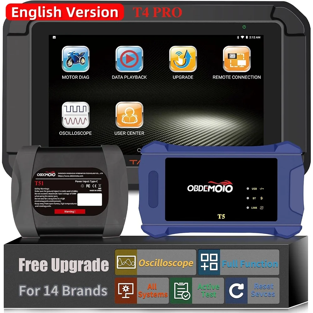 Scanner Diagnostico per Moto, Strumento Professionale di Scansione OBD2 per Harley, Honda, Yamaha, Kawasaki, Suzuki, BMW, Ducati, KTM