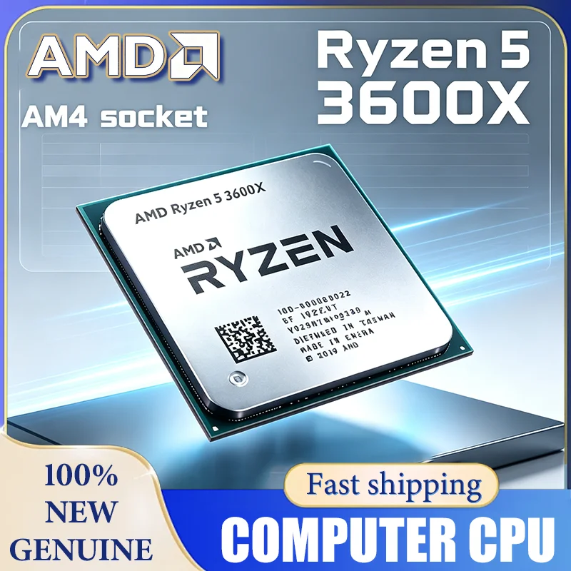 AMD Ryzen 5 3600X 100% Nuovo 3.8GHz Sei Core Dodici Thread R5 3600X Processore CPU 7nm 95W L3=32M 100-000000022 Socket AM4