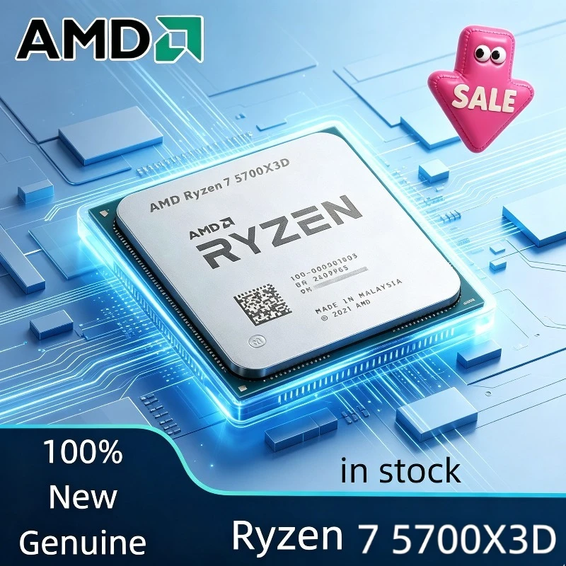 AMD Ryzen 7 5700X3D CPU Bulk per X570 B550 8-Core 16-Threads 3 GHz fino a 4.1 GHz 105W AM4 CPU DDR4 Processore Serie Ryzen 5000