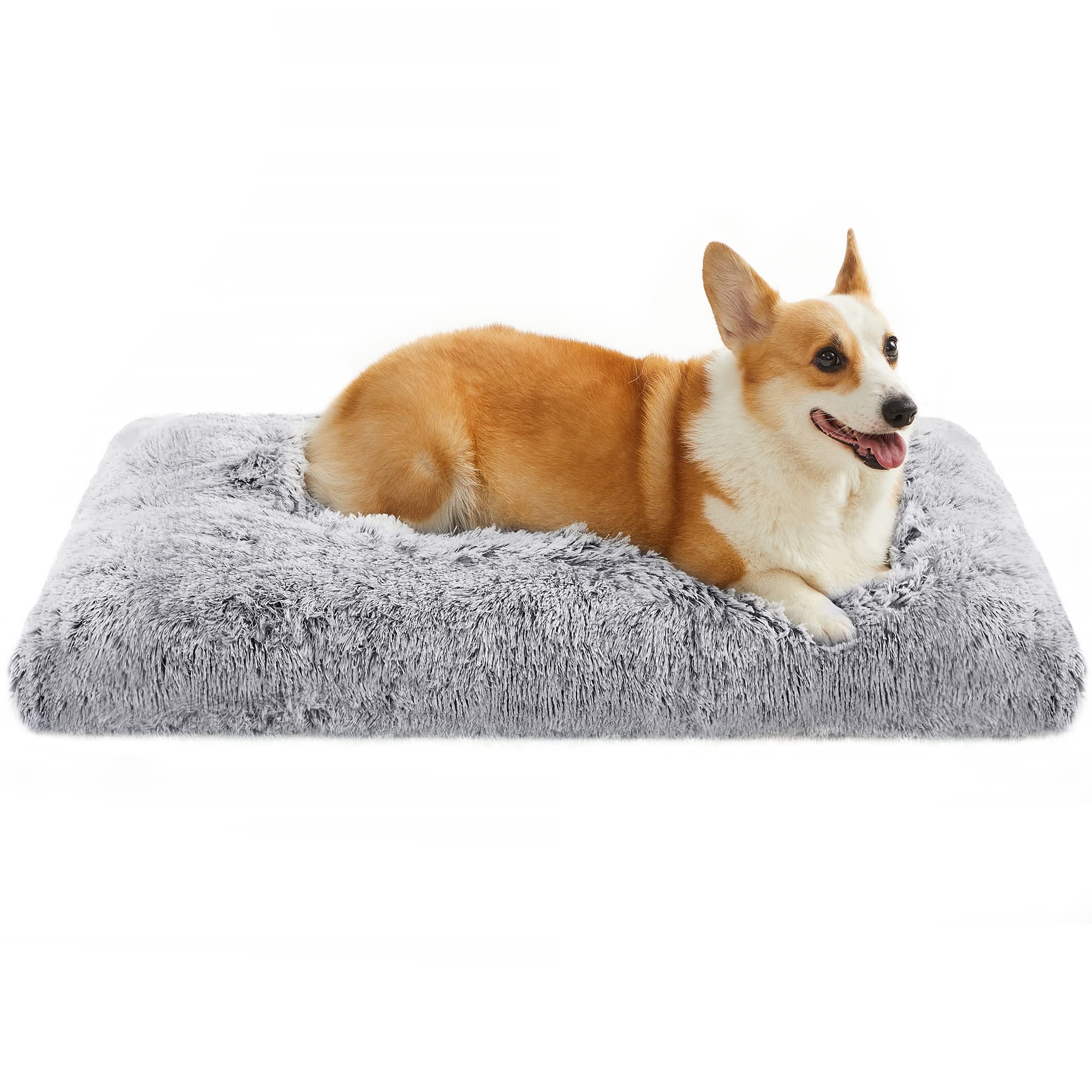 Feandrea Cuccia per Cani, Tappetino per Animali di Peluche Morbida, 95 x 60 cm, Imbottitura Soffice, Lavabile in Lavatrice, Cuscino per Cani Multiuso, Grigio Ombré PGW202G01