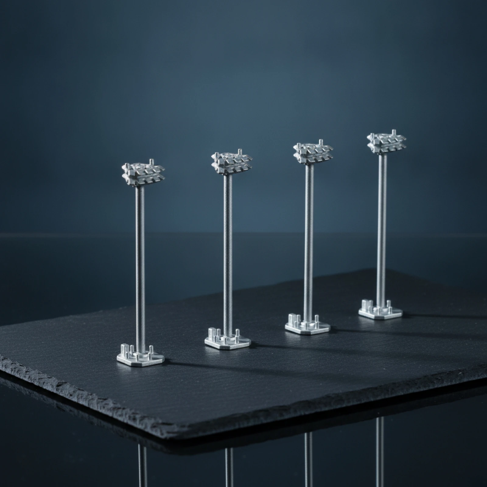 Set di 4 Accessori Sottili per Modellini di Pali Luminosi Aeroportuali per Modellisti