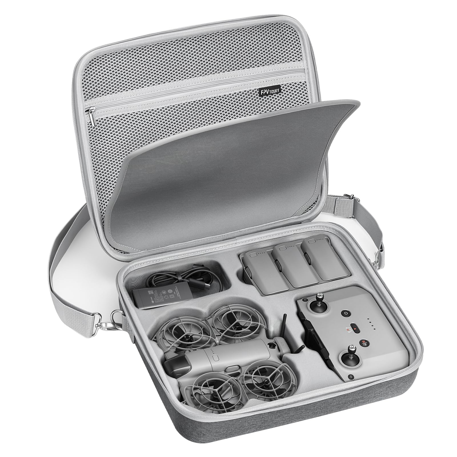 FPVtosky Borsa per DJI Neo 2, Custodia Portatile in Nylon per Fly More Combo, Compatibile con Radiocomando RC-N3 e Accessori [Solo Custodia]