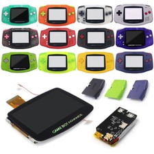 Schermo LCD IPS laminato GBA V5 OSD FRM mod con batterie USB-C da 1800 mAh con custodia