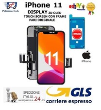 IPHONE 11 DISPLAY TOUCHSCREEN 3D CON FRAME PARI ORIGINALE GLS