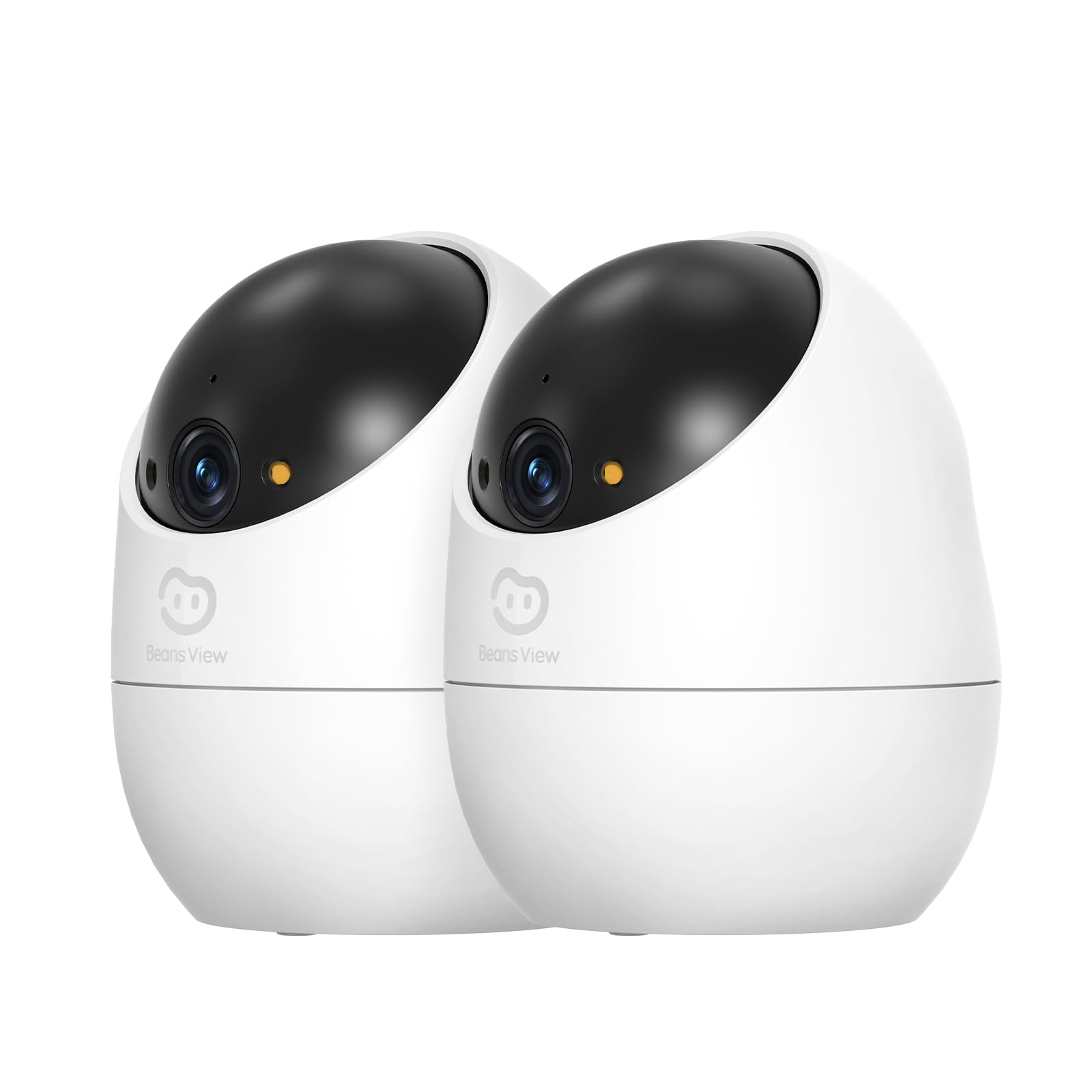 Beans View 2K (3MP) Telecamera di Sicurezza per Interni, 2 Pezzi, Visione Notturna a Colori, 360° Telecamera 2.4G Wi-Fi per Animali Domestici/Cane/Gatto, Rilevamento Umano, Compat…