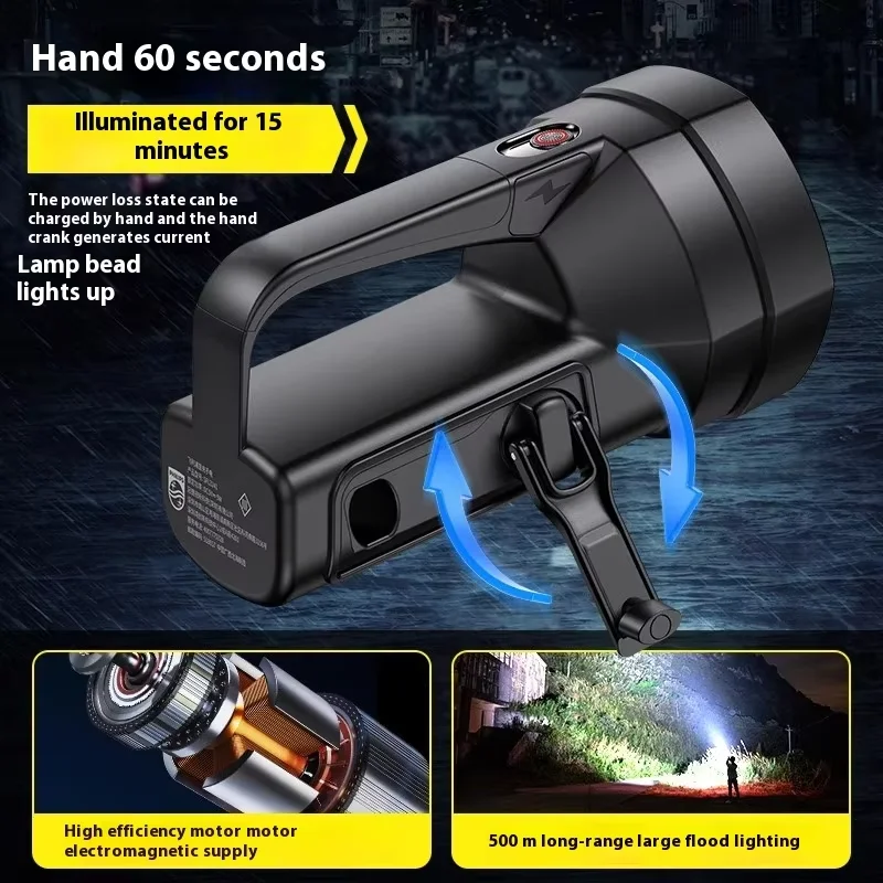 Torcia elettrica Philips con generatore di energia a manovella SFL3241 - Luce di emergenza con lampada da lavoro portatile ad alta intensità di nuovo modello