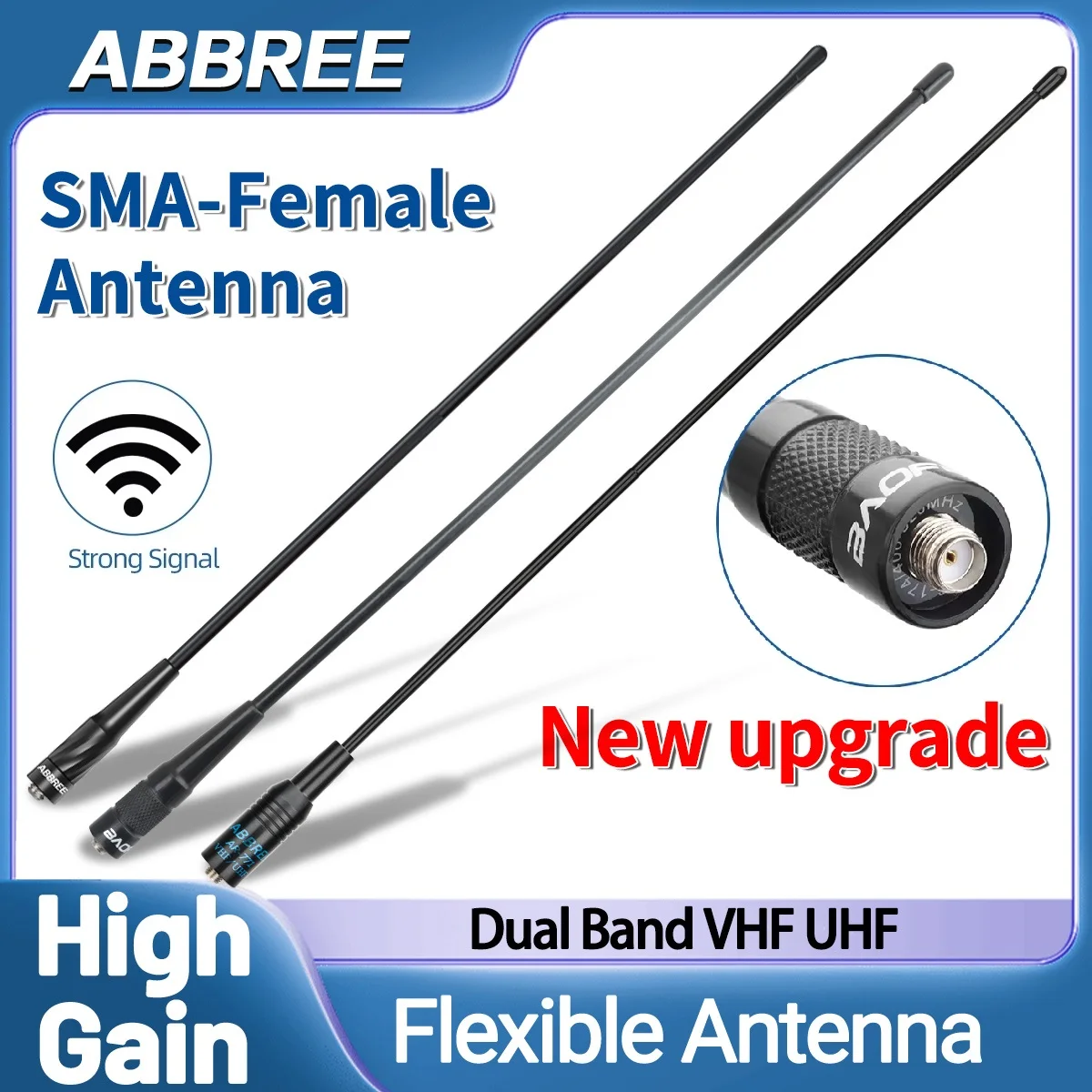 ABBREE Walkie Talkie Antenna AR-771 Dual Band SMA-Femmina Antenna ad alto guadagno per Baofeng UV-5R UV 21 PRO V2 5RH Quansheng UV-K5 8