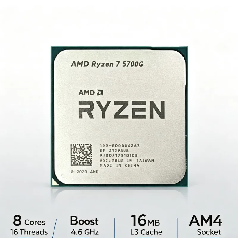 Processore AMD Ryzen 7 5700G 8 Core 16 Thread con Grafica Integrata AM4 per Aggiornamento PC Desktop