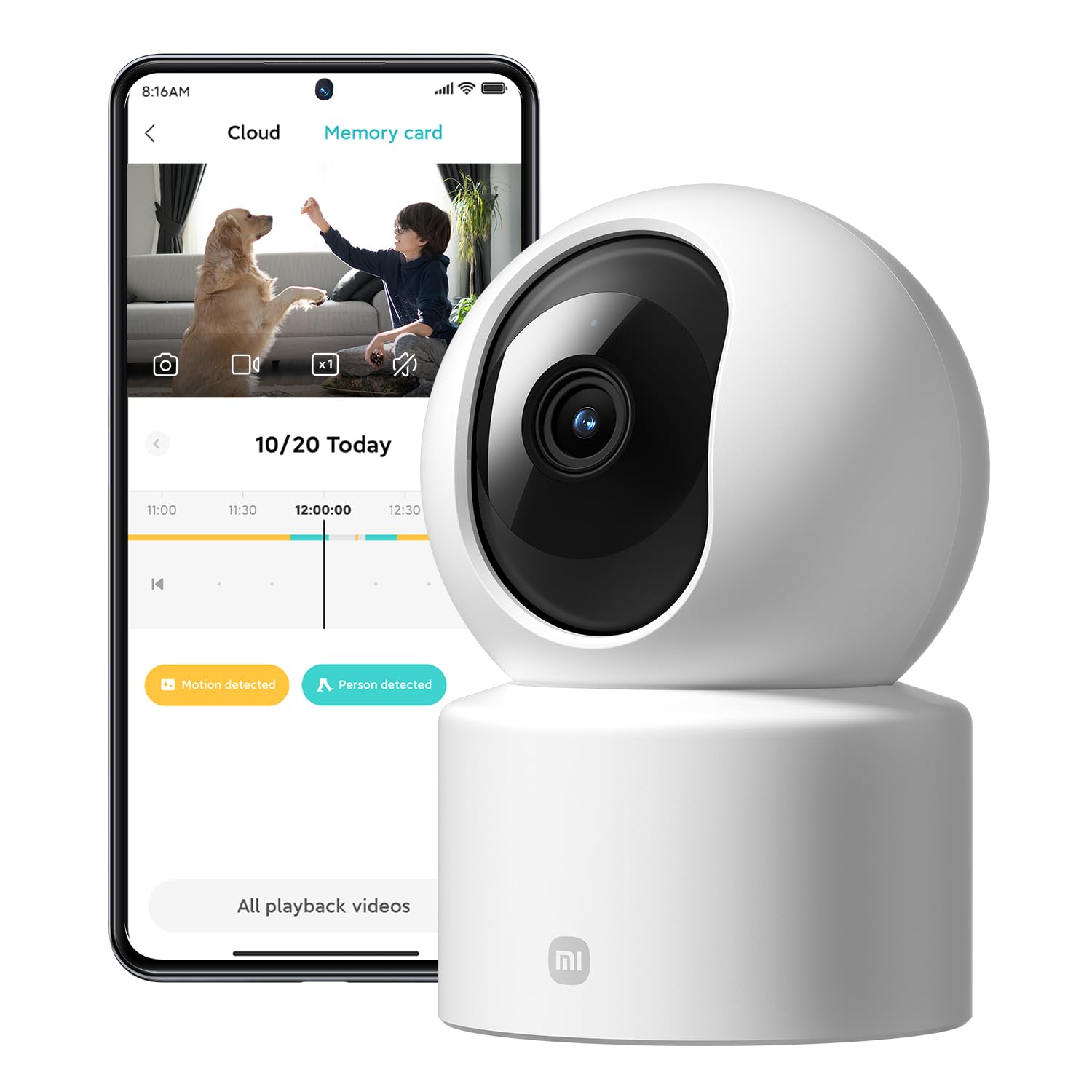 XIAOMI C301 Telecamera WiFi Interno, 2K 3MP Telecamera Interno, Mi Home App | Panorama Completo 360°, Rilevamento Di Persone, Colori Reali Con Poca Luce, Audio Bidirezionale, Prot…