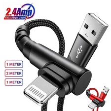 Cavo di ricarica veloce USB lungo intrecciato resistente per iPhone 14 13 12 11 X 7 8