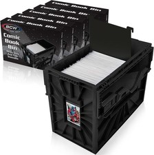 1 Astuccio (5) BCW Nero Corto Scatola per Fumetti Pattumiera | Plastica Resistente Senza Acidi