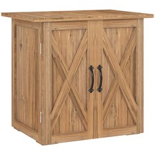 Capanno da Giardino Esterno Armadio Attrezzi in Legno Doppia Porta Chiusure Magnetiche Marrone
