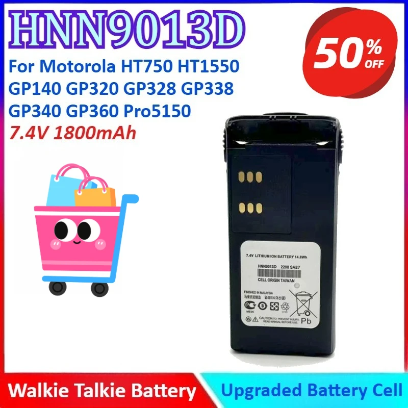 HNN9013D 7.4V 1800mAh Li-Ion Walkie Talkie Batteria Per Motorola HT750 HT1550 GP140 GP320 GP328 GP338 GP340 GP360 Pro5150 Radio