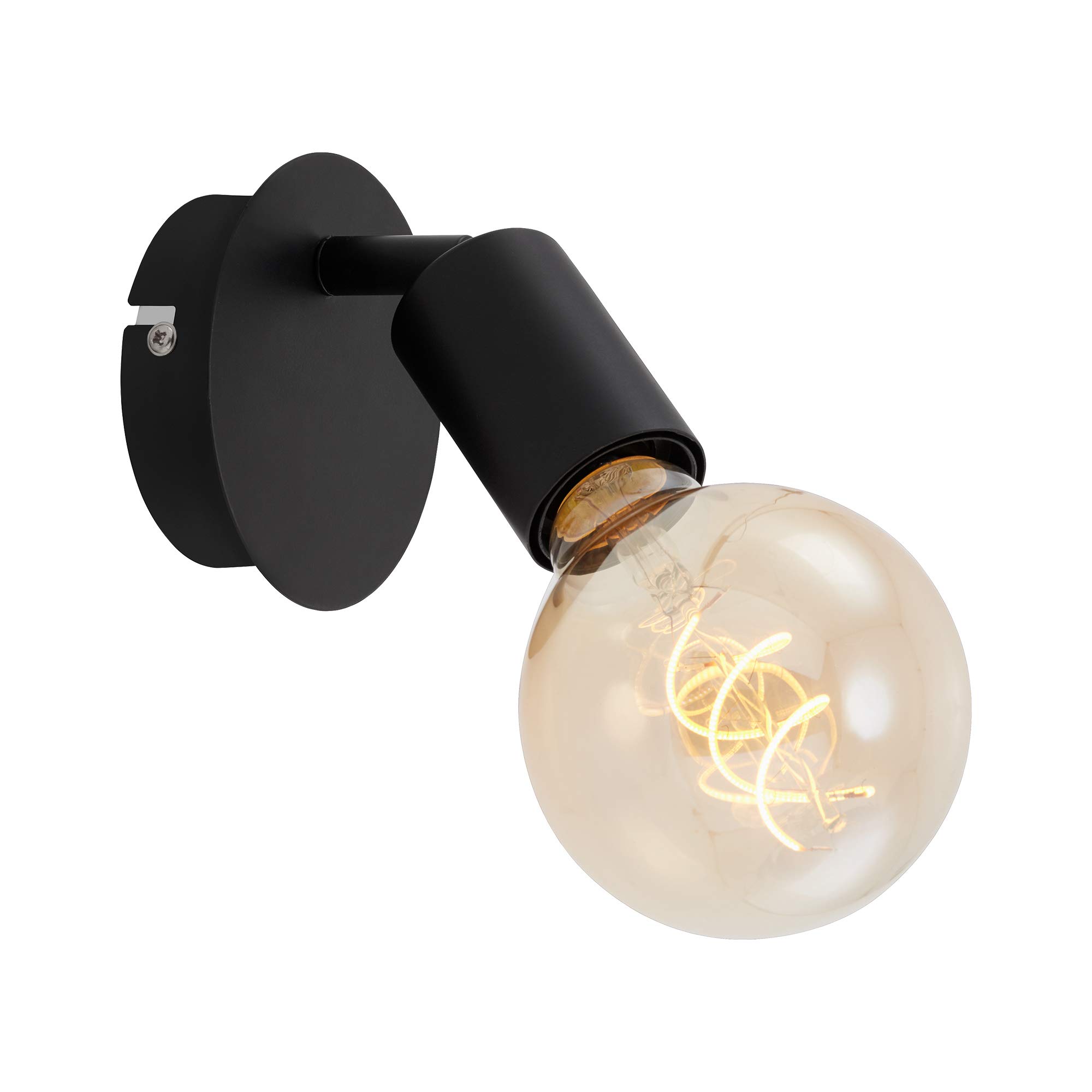 BRILONER - Faretto da Parete, Applique, Retrò/Vintage, Orientabile, Regolabile e Inclinabile, E27, Max. 60W, 100x80mm (DxA), Metallo, Nero