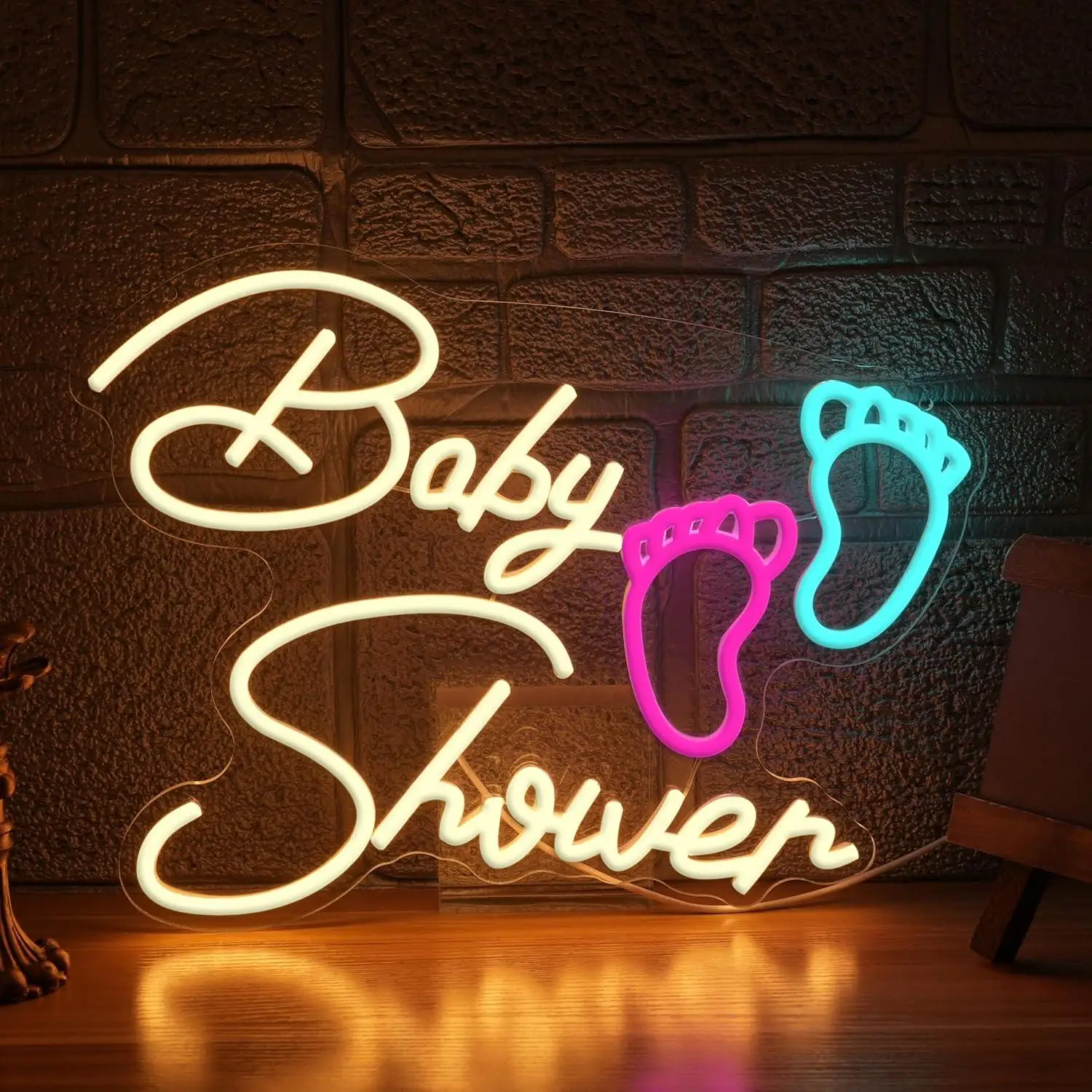 Insegna al Neon 'Oh Baby' per Baby Shower, Luci LED Neon Dimmerabili USB per Regali, Bagno, Salone, Cameretta, Decorazioni per Feste