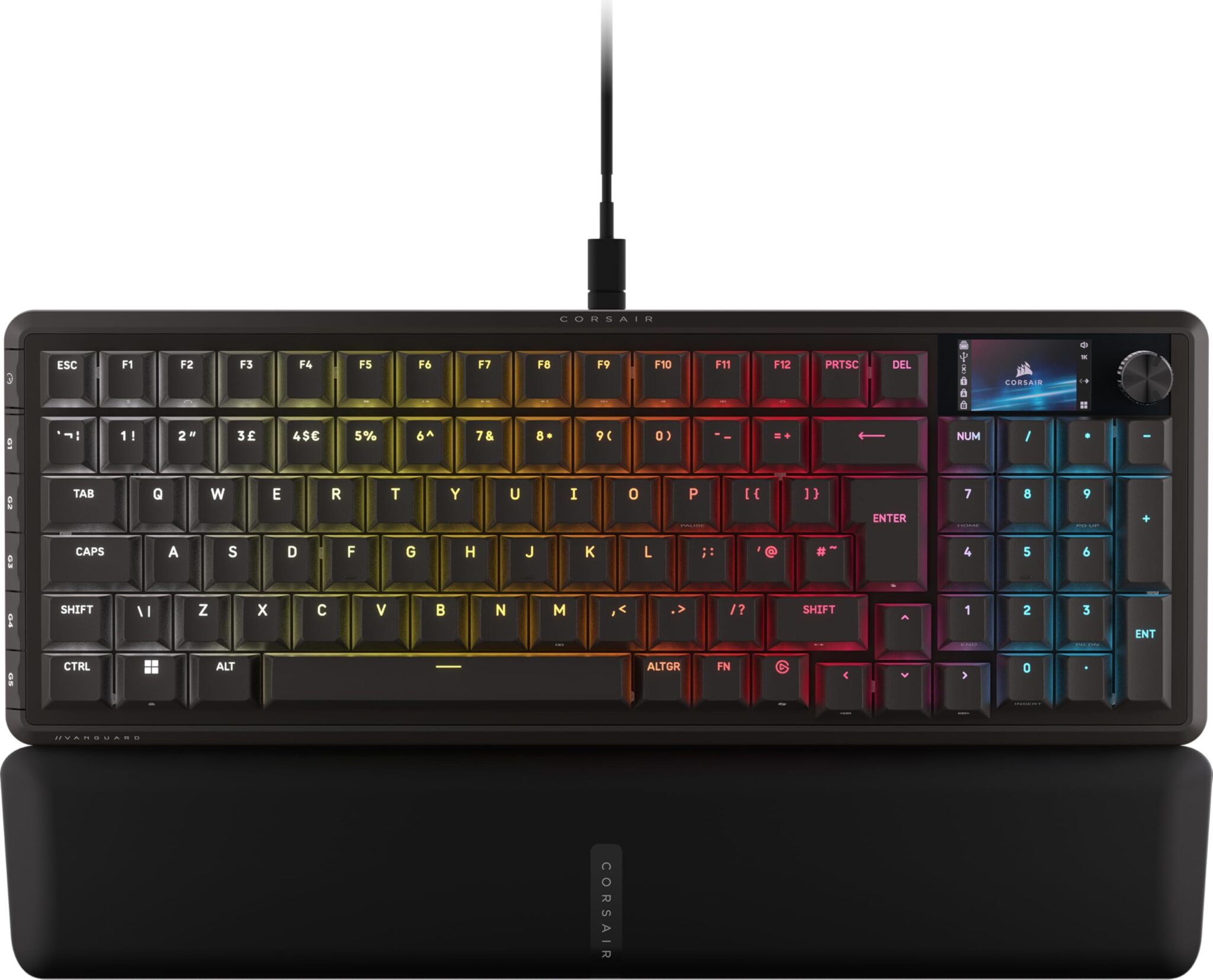 CORSAIR VANGUARD 96 Tastiera Meccanica da Gioco con Cavo – Nero | Layout al 96%, interruttori lineari MLX Plasma, polling a 8000 Hz, display LCD, Virtual Stream Deck, SOCD Flashta…