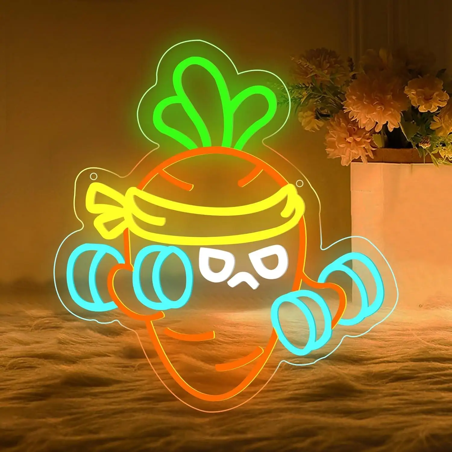 Insegna al Neon Carrot Lift The Weight, Luce LED Dimmerabile per Palestra, Sala Esercizi, Fitness Club, Decorazione per Finestre