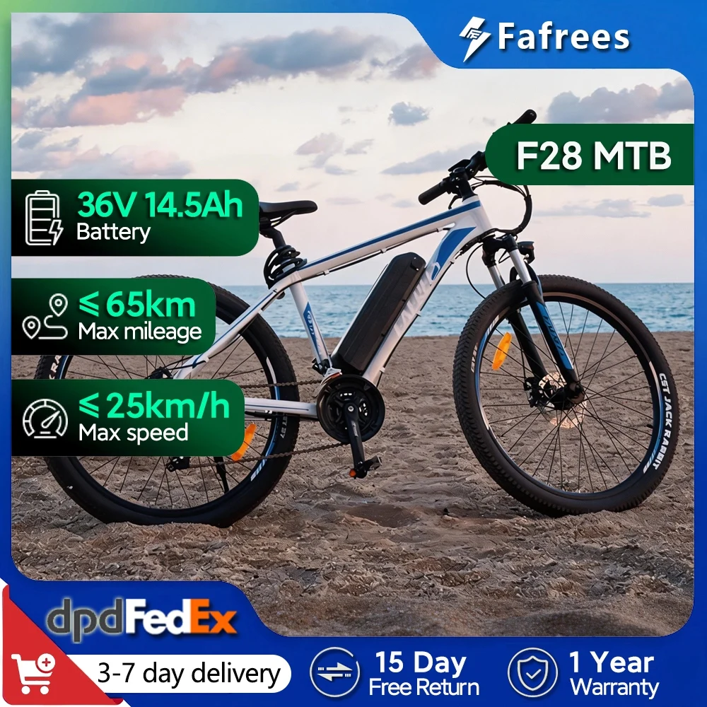 Fafrees F28 MT Bicicletta Elettrica 250W per Adulti, Mountain E-Bike da 27.5" con Batteria Rimovibile 36V 14.5Ah, 21 Velocità e Autonomia di 65km