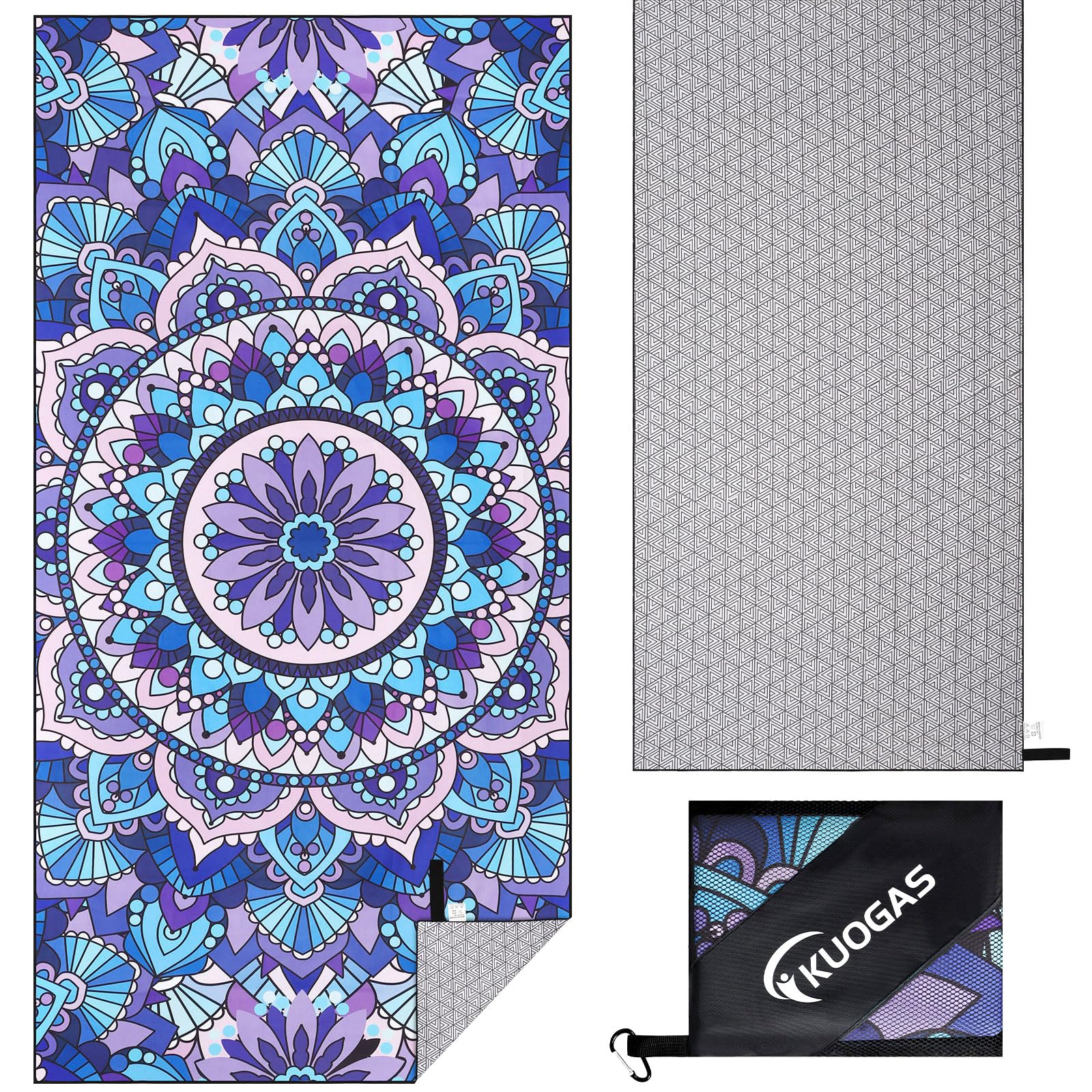 KUOGAS Telo Mare xxl 90×180, Telo Grande In Microfibra Ad Asciugatura Rapida, Telo Bagno Senza Sabbia, Coperta Mare Donna