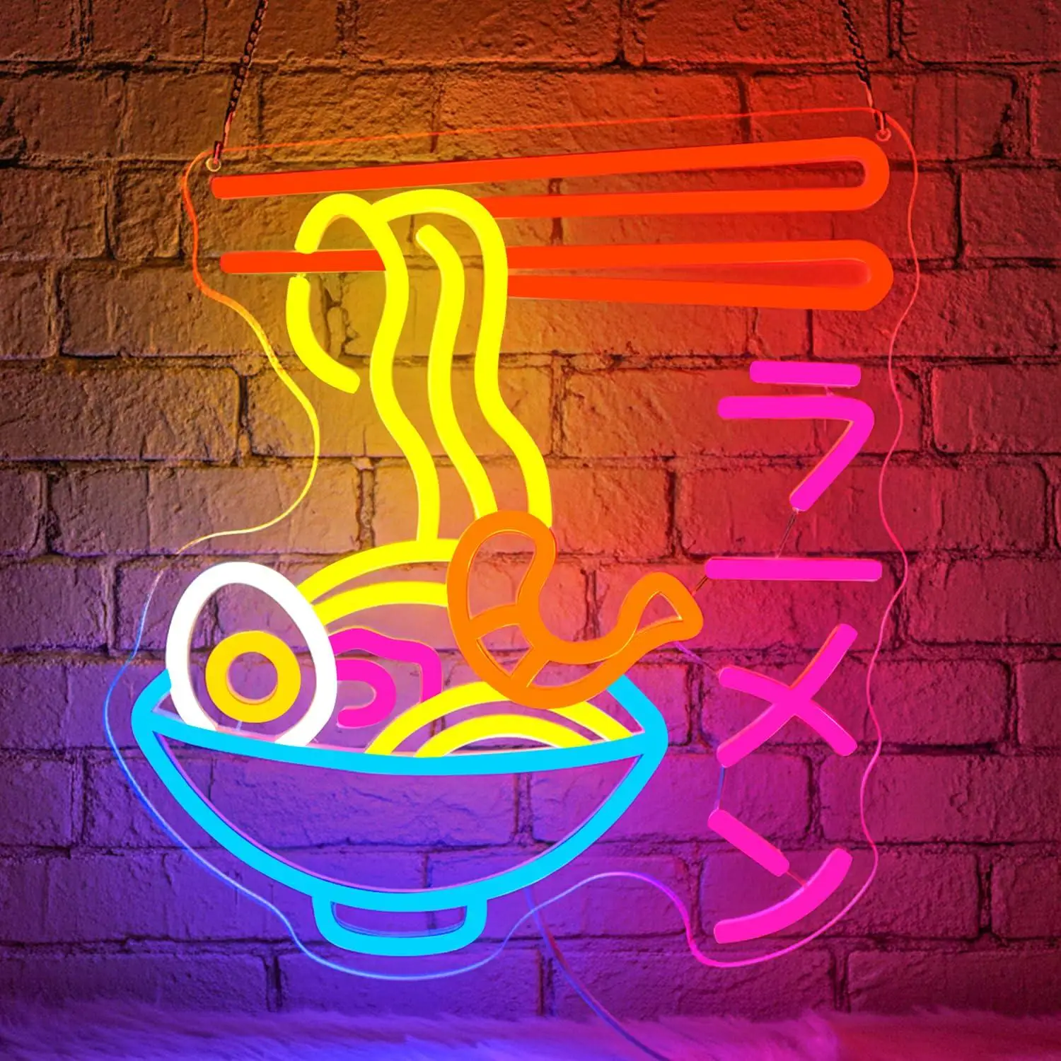 Insegna al Neon LED per Ramen, Ciotola di Noodles Giapponesi, per Negozi di Ramen, Ristoranti, Stanze Anime, Decorazioni per Cucina