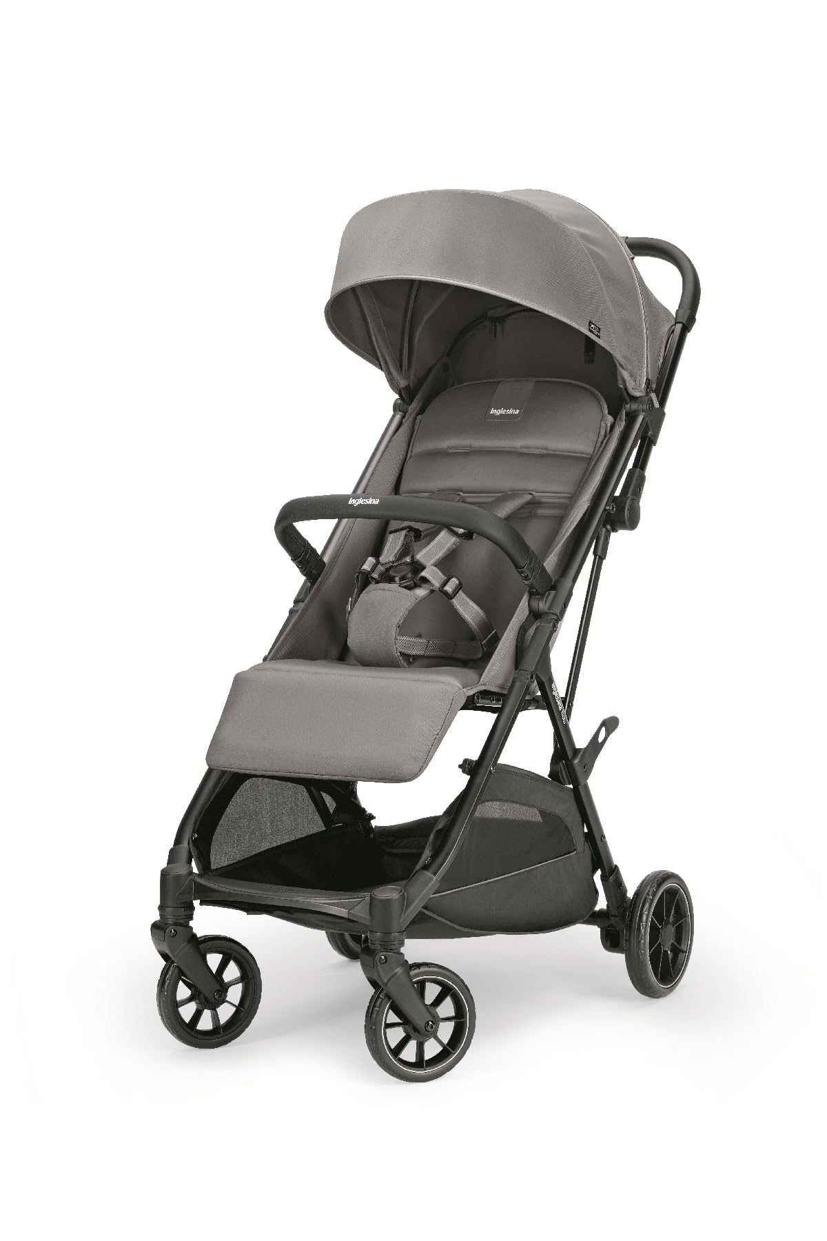 Inglesina NOW Passeggino Compatto Leggero 7,2 kg, Chiusura Automatica One Touch, Reclinabile 170°, Capotta UPF 50+, dalla Nascita fino a 22 kg, Snap Grey
