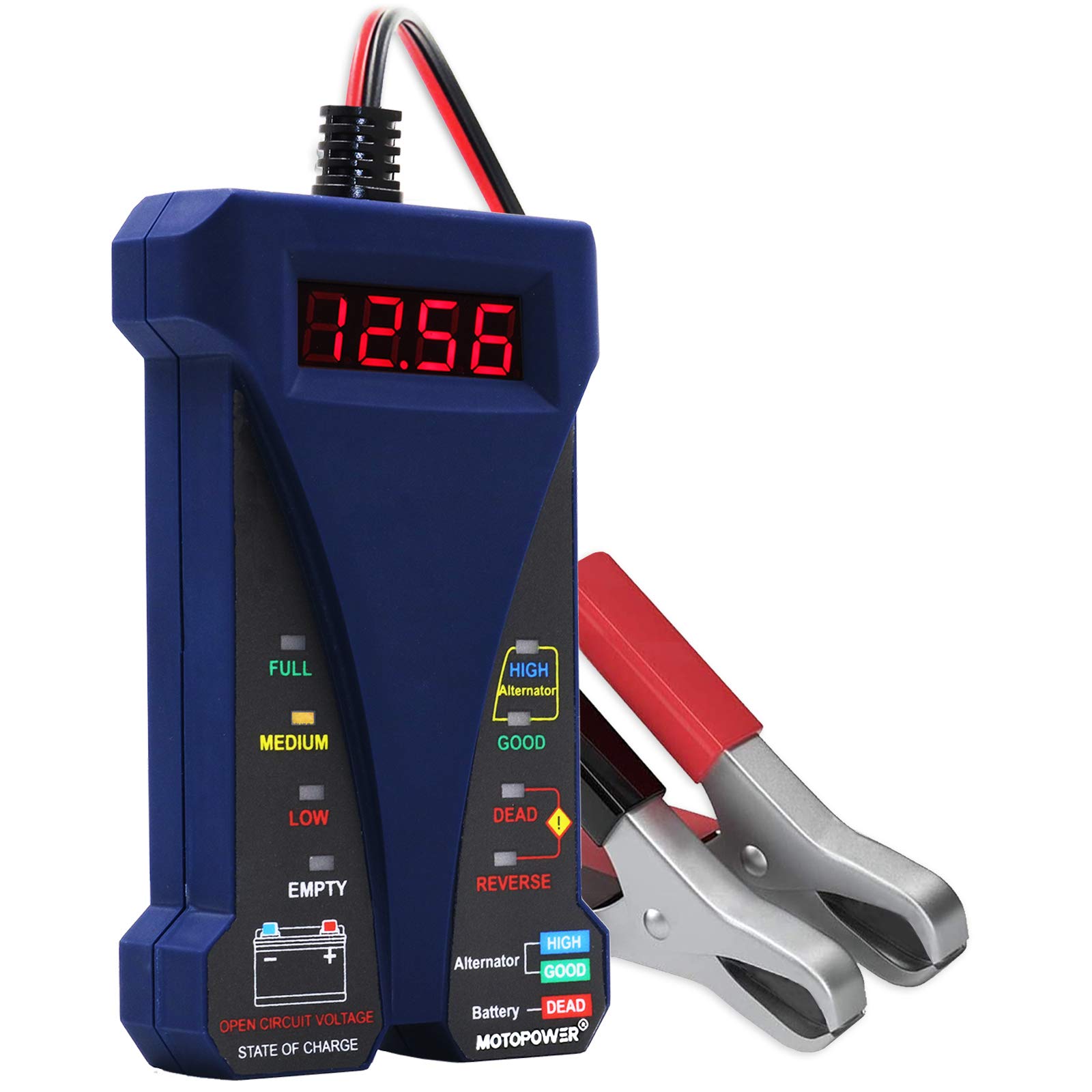 MOTOPOWER MP0514 12V Voltmetro per Tester Digitale Batteria - Blu