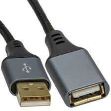 PRO Metal USB 2.0 24AWG Cavo Alta Velocità ESTENSIONE Cavo A Spina a Presa 1m/2/5m