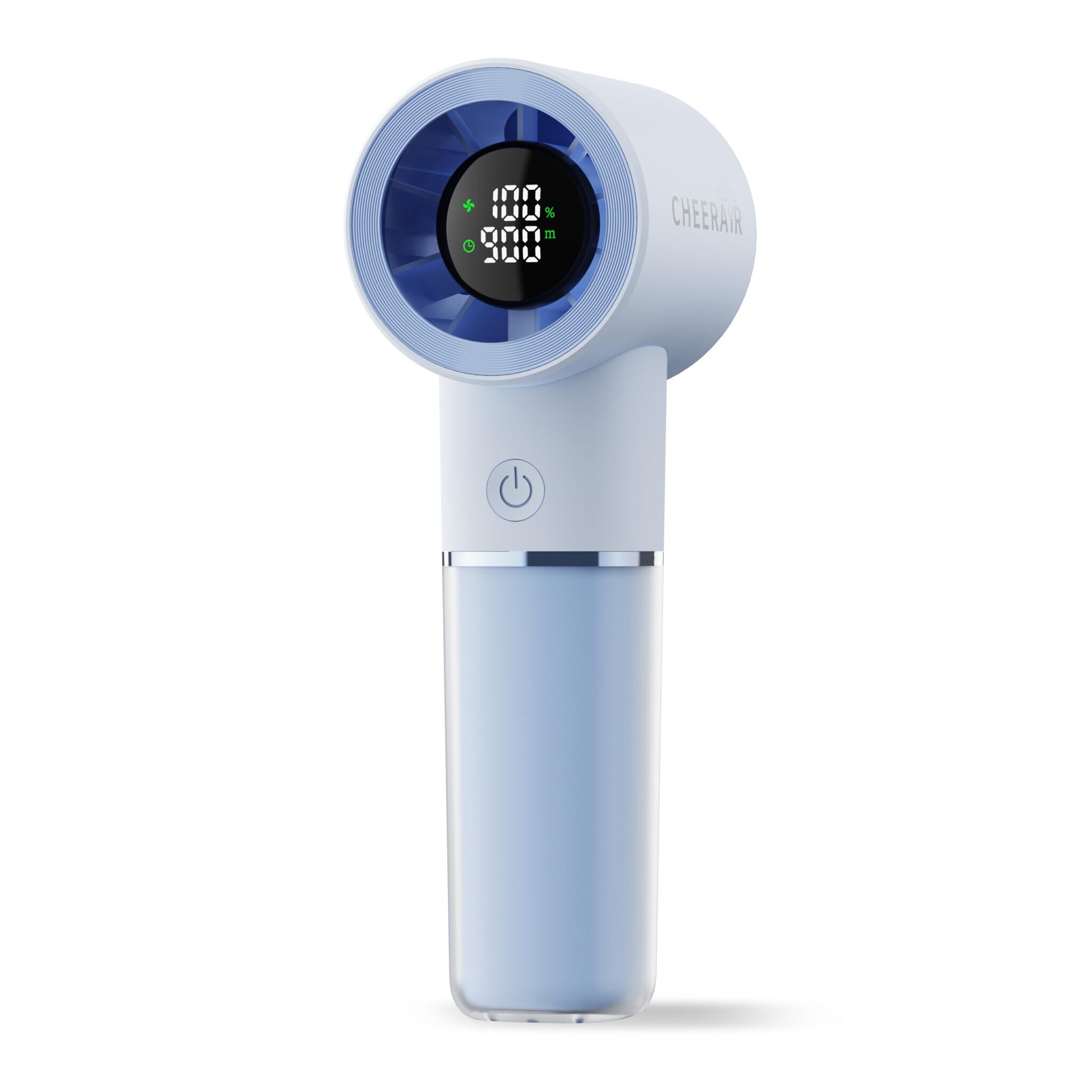 CHEERAIR Ventilatore Portatile da Mano, Mini Ventilatore 6 Velocità, Batteria 5000mAh fino a 15 Ore, Turbo Ventilatore con Display LED per Viaggi, Campeggio e Trucco