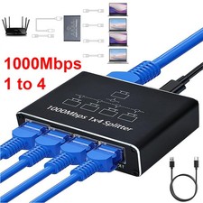 RJ45 Gigabit Ethernet Sdoppiatore 1000Mbps Rete LAN Internet Adattatore da 1 a 4 uscite