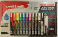 Pennarelli per pittura a gesso Uni-ball selezione assortita set di 12