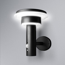 Lampada LED solare da esterno lampada da parete stile Endura doppio cerchio nero 6 W solare