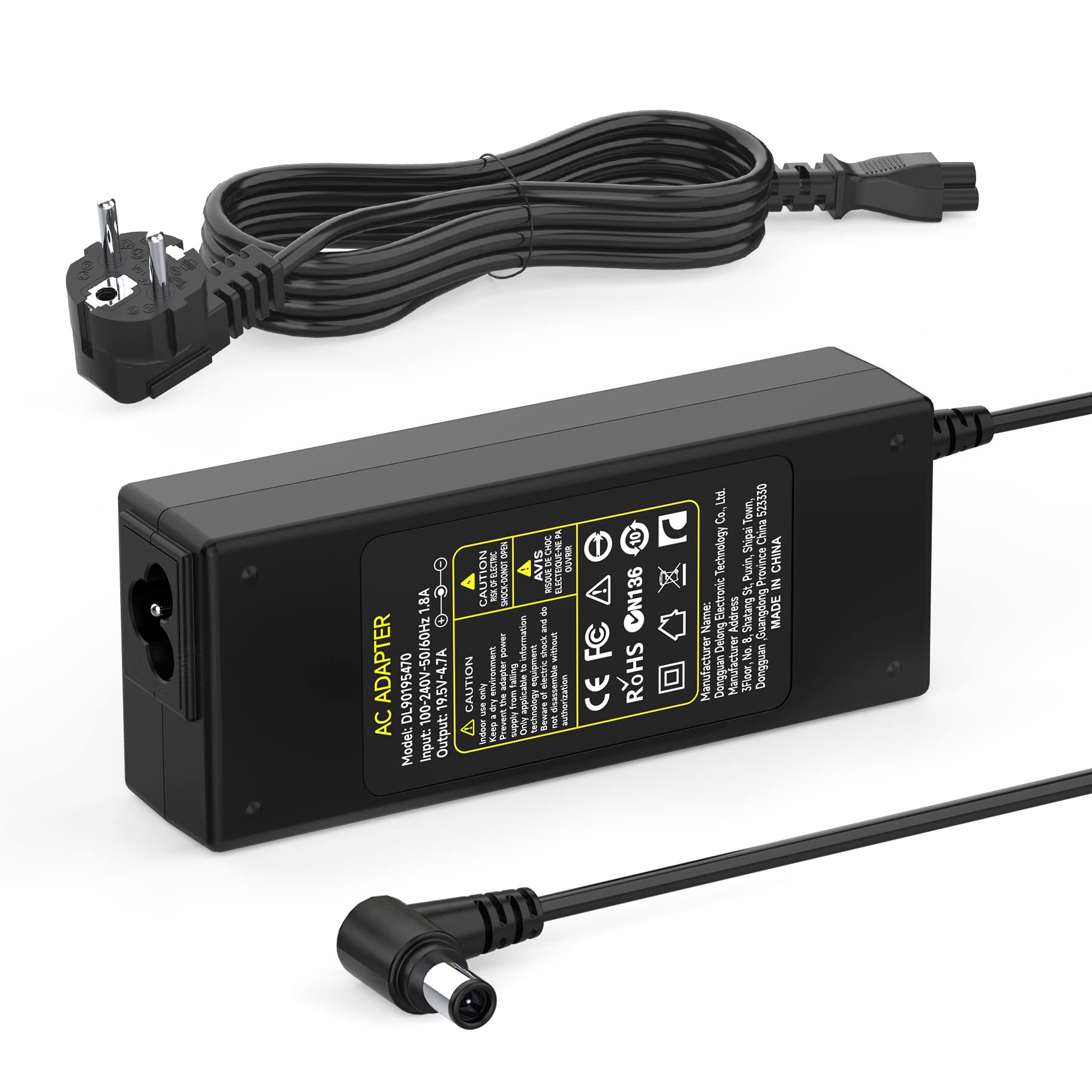 Caricatore 19.5V 4.7A 90W Alimentatore per Sony Bravia TV 6.5 x 4.4 mm | Compatibile con Sony Bravia KDL-24 KDL-32 KDL-40 KDL-42 KDL-48 KDL W600B W650A W700B W800B Vaio PCG VGN VGP