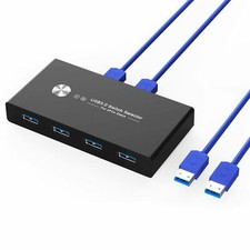 Rybozen Switch USB 3.0 per 4-USB Parti 2 PC, 2-In 4-Out Switch con 2 USB