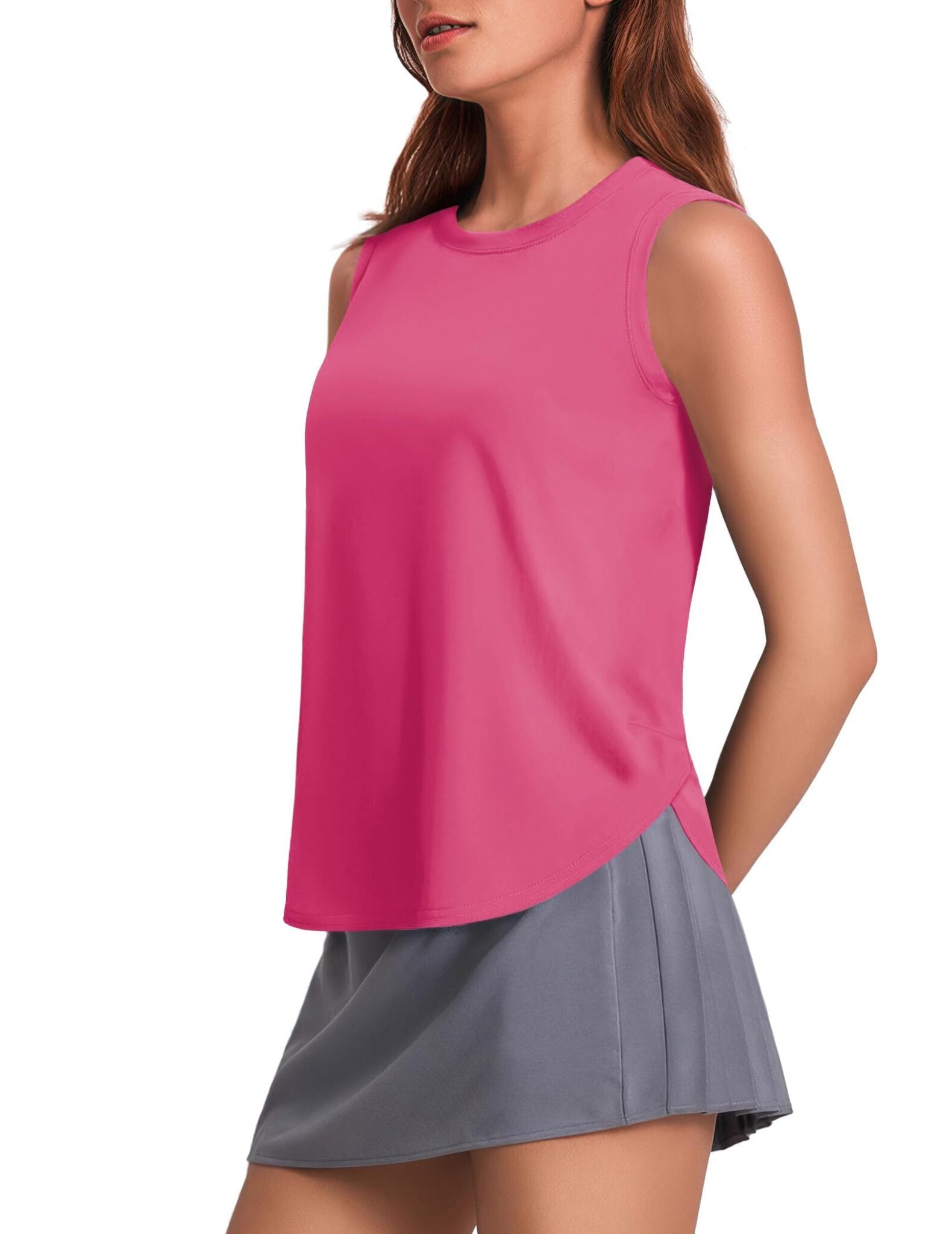 PINSPARK Canotta Sportiva da Donna Senza Maniche UPF 50+ Protezione Solare Canotte da Yoga Canottiere da Fitness Leggere Ad Asciugatura Rapida