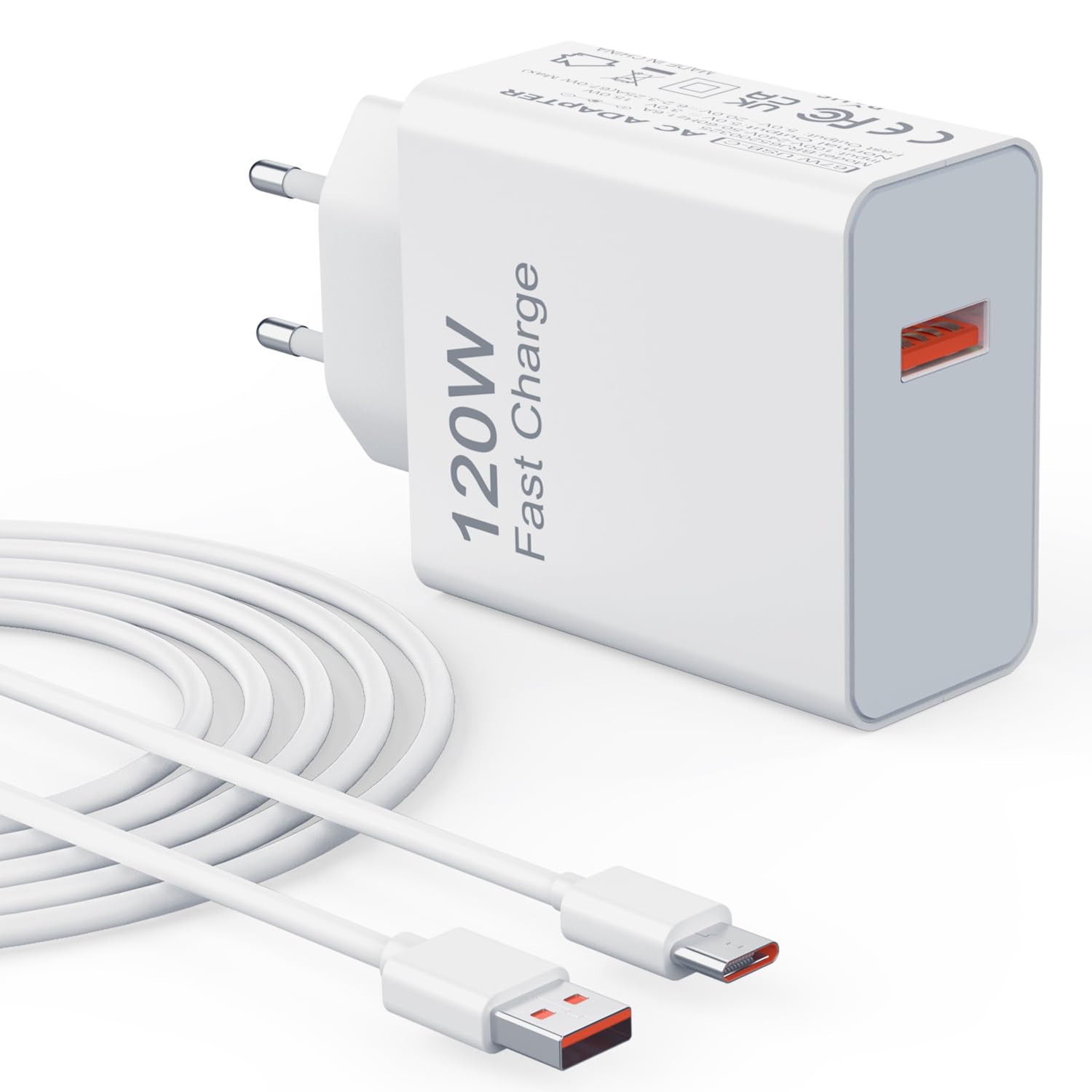 Caricatore Rapido 120W USB C per Xiaomi 15 14 13 12 14t 13t 12t 12s Pro Ultra Lite, Caricabatterie Turbo per Redmi Note 14 13 14T 13T 13 12S Lite, Poco F7 X7 Pro 6 M6 F5 X5 con 6A…