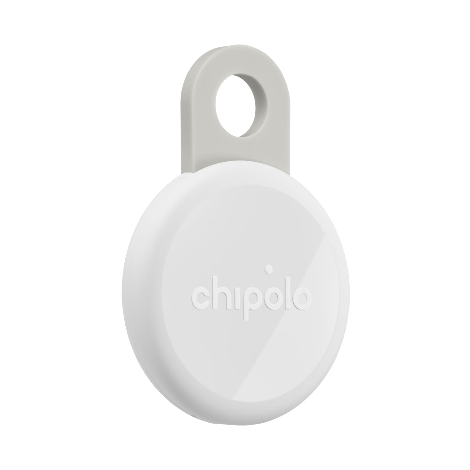 Chipolo LOOP - Localizzatore Bluetooth Ricaricabile per Chiavi e Tasche | Compatibile con Apple o Google, Chiama il Tuo Telefono e Allerte Fuori Gamma per Android (Gesso)