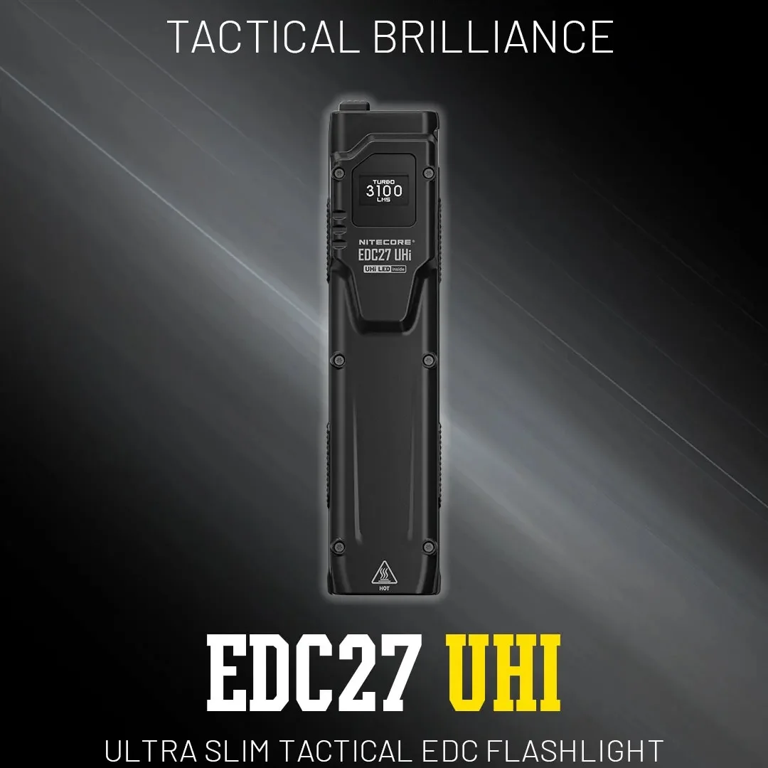 Torcia tattica EDC Convoy UHi Torcia ricaricabile da 3100 lumen Batteria agli ioni di litio incorporata ultra sottile per il trasporto quotidiano in campeggio