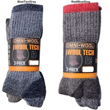 Calze da trekking e caccia Omni Wool unisex calde in lana merino, confezione da 3