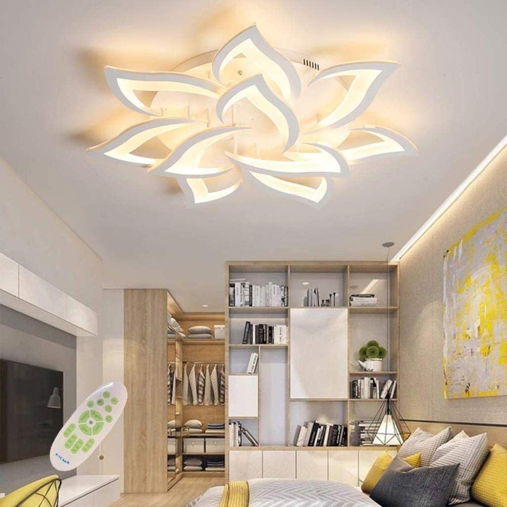 Plafoniera Led soffitto stile Moderno, Dimmerabile Lampadario Camera da letto con Telecomando, 80 W (85 * 11cm)